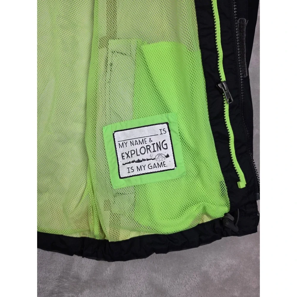 The North Face HyVent Rain Jacket Boys XL 18/20 Gray Black Hooded Windbreaker